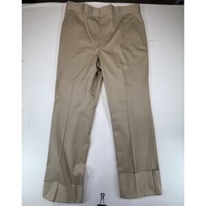 Harold Powell Corbin Men’s Dress Pants 36R Tan Cotton NWT Unhemmed USA Made